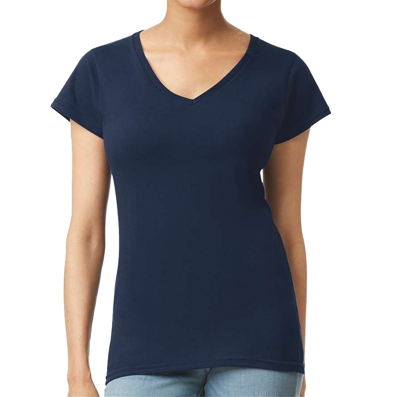 Gildan Softstyle V-Neck T-Shirt, Women's Lightweight Cotton Tee for Custom Printing & Crafts